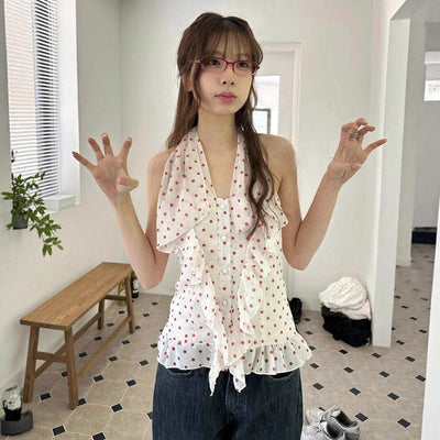 dot halter Top