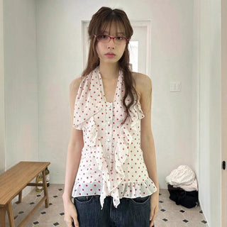 dot halter Top