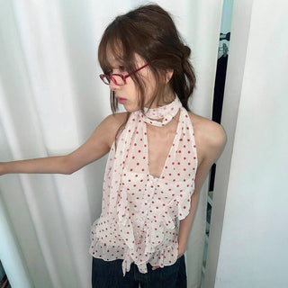 dot halter Top