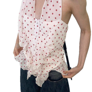 dot halter Top