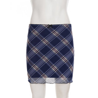 plaid mesh skirt