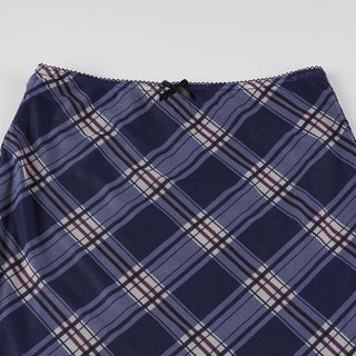 plaid mesh skirt