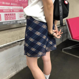 plaid mesh skirt