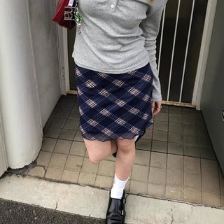 plaid mesh skirt