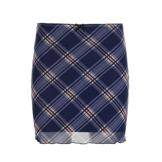 plaid mesh skirt