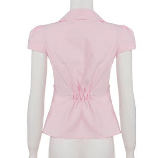 pink tied top