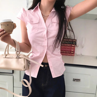 pink tied top