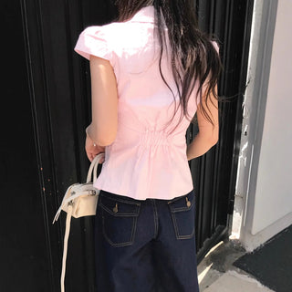 pink tied top