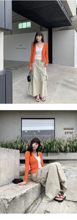 denim workwear skirt