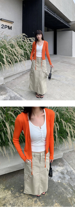 denim workwear skirt