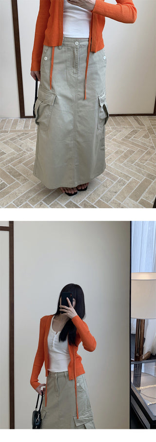denim workwear skirt