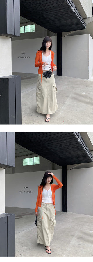 denim workwear skirt