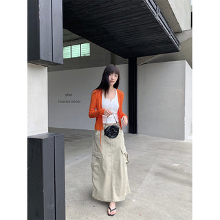 denim workwear skirt
