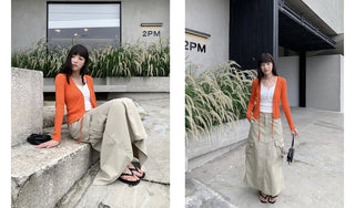 denim workwear skirt