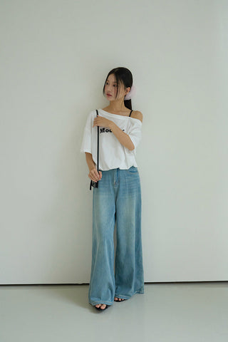washed wide jeans