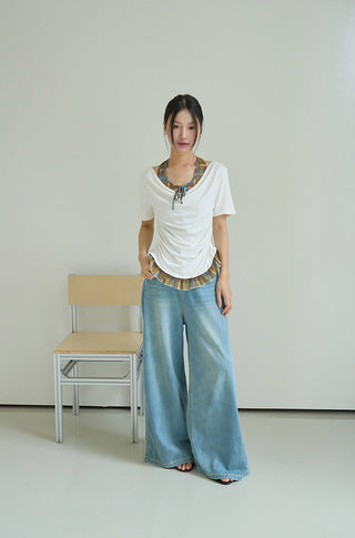washed wide jeans