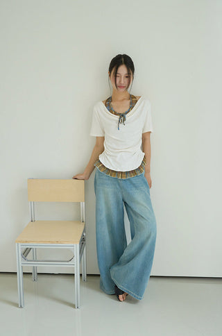 washed wide jeans