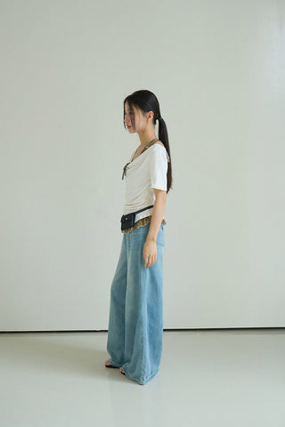 washed wide jeans