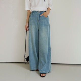 washed wide jeans