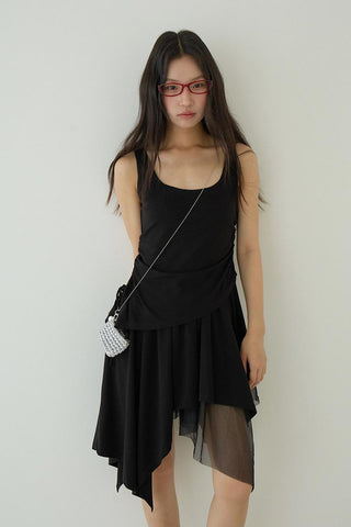pleated slip dress