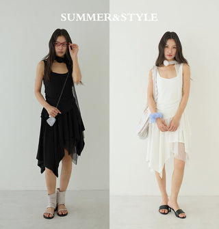 pleated slip dress