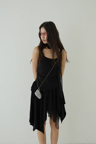 pleated slip dress