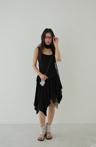 pleated slip dress