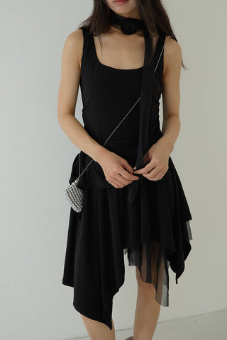pleated slip dress