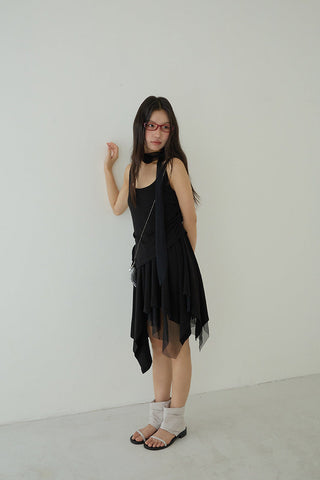 pleated slip dress