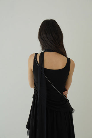 pleated slip dress