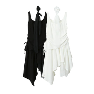 pleated slip dress