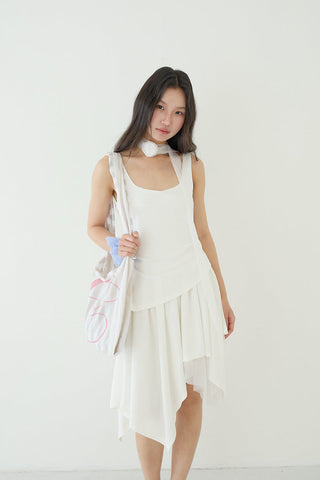 pleated slip dress