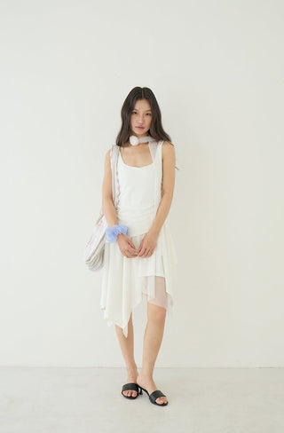 pleated slip dress