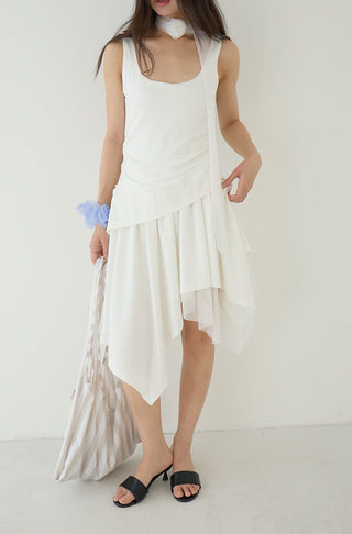 pleated slip dress