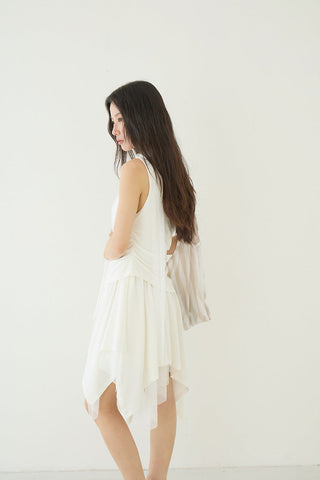pleated slip dress