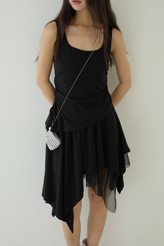 pleated slip dress