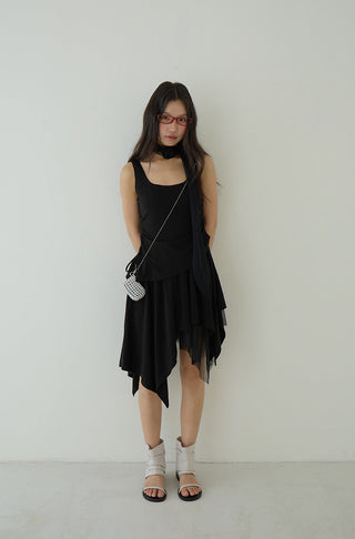 pleated slip dress