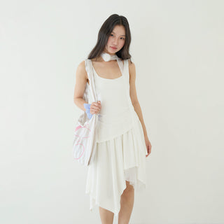 pleated slip dress
