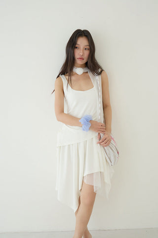 pleated slip dress