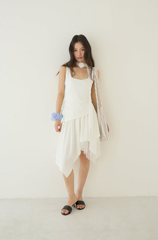 pleated slip dress