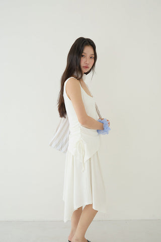 pleated slip dress