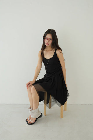 pleated slip dress