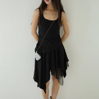 pleated slip dress
