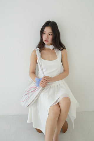 pleated slip dress