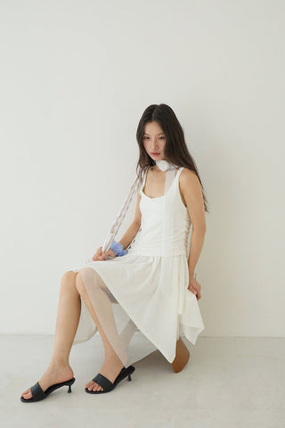 pleated slip dress