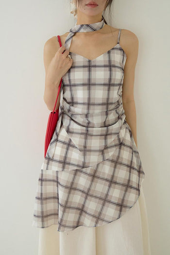 plaid slip dress