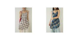 plaid slip dress