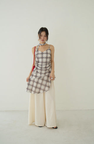 plaid slip dress
