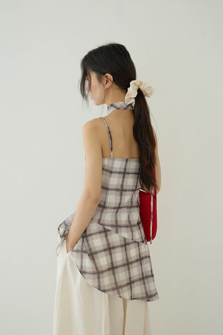 plaid slip dress