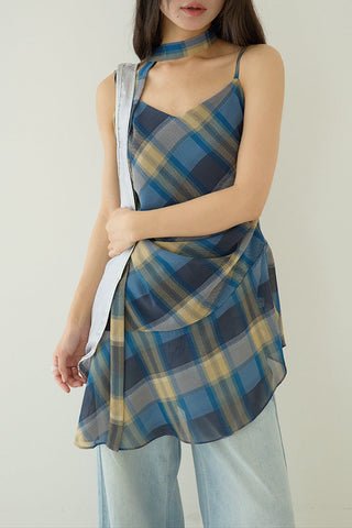 plaid slip dress